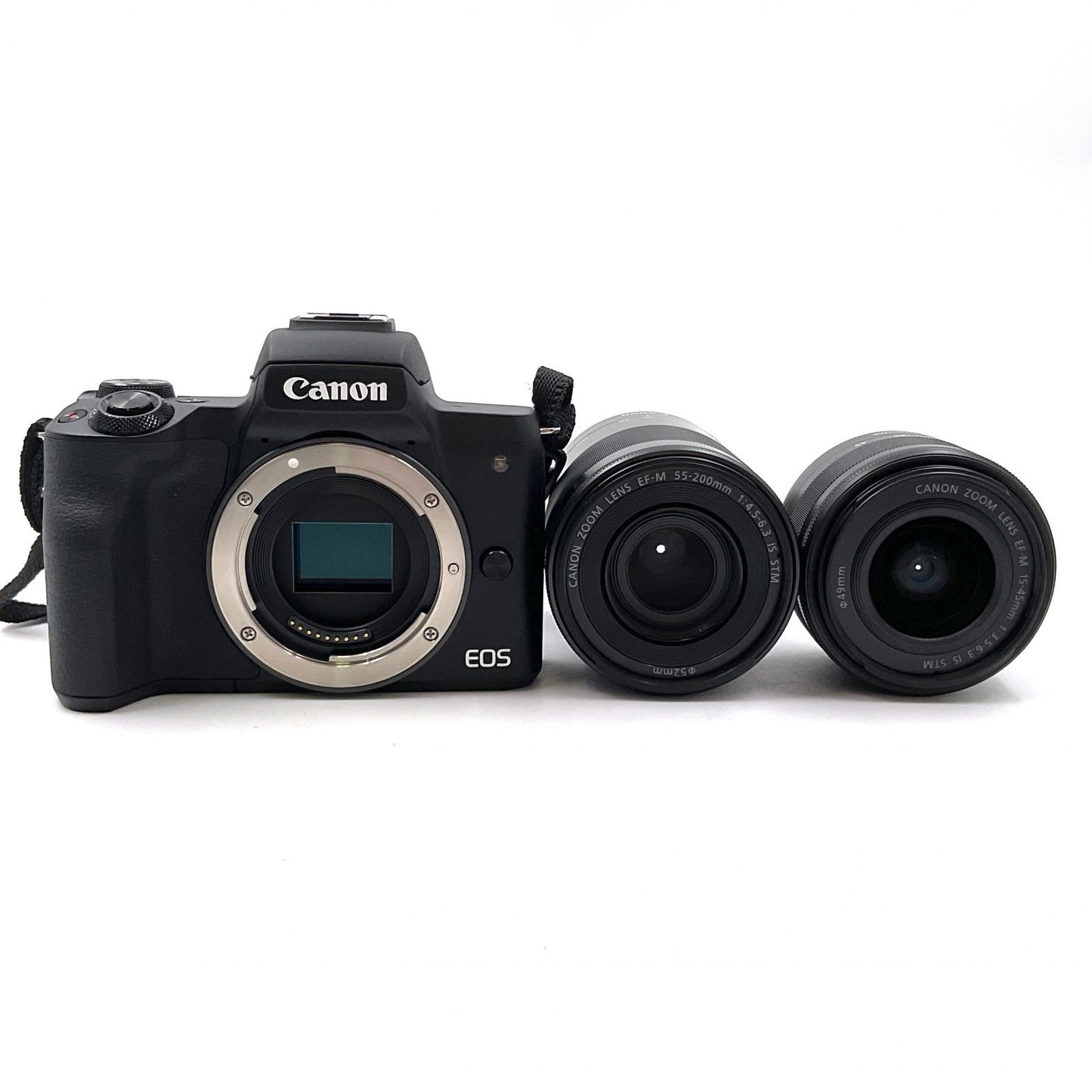 【全額返金保証】【最速発送】Canon デジタル一眼 EOS Kiss M ダブルズームキット [ブラック] 超美品 動作確認済