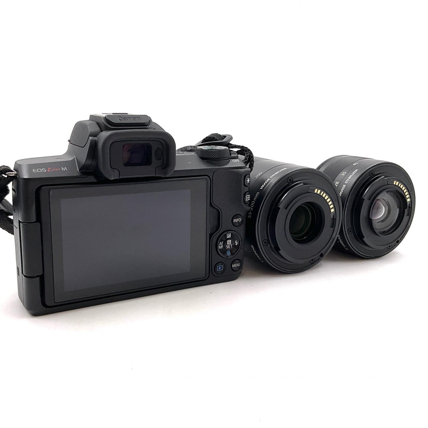【全額返金保証】【最速発送】Canon デジタル一眼 EOS Kiss M ダブルズームキット [ブラック] 超美品 動作確認済