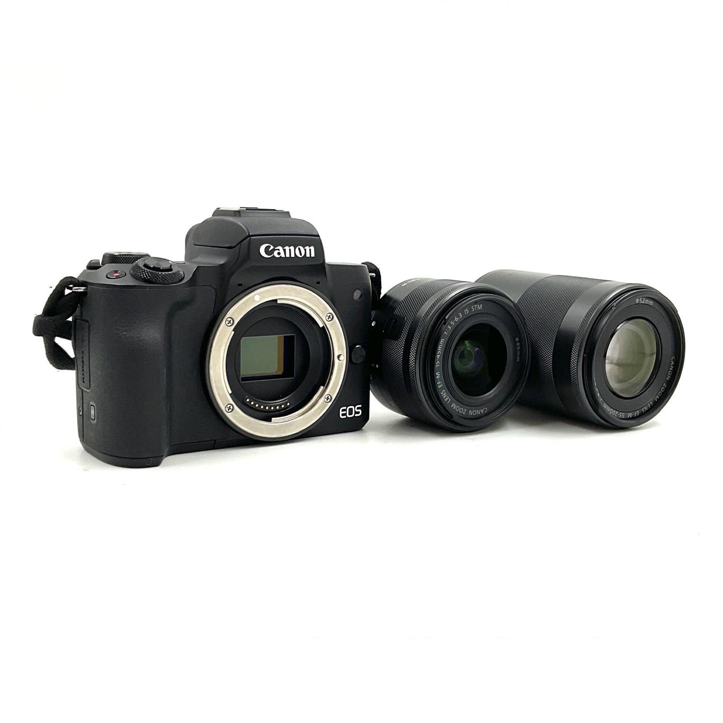 【全額返金保証】【最速発送】Canon デジタル一眼 EOS Kiss M ダブルズームキット ブラック 動作確認済