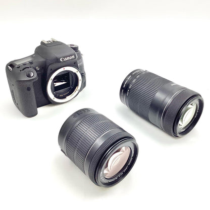 【全額返金保証】【最速発送】Canon デジタル一眼 EOS 8000D ダブルズームキット ブラック 美品 動作確認済
