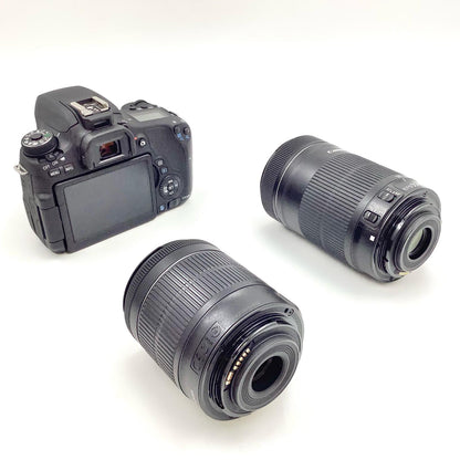 【全額返金保証】【最速発送】Canon デジタル一眼 EOS 8000D ダブルズームキット ブラック 美品 動作確認済