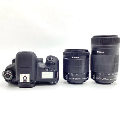 【全額返金保証】【最速発送】Canon デジタル一眼 EOS 8000D ダブルズームキット ブラック 美品 動作確認済