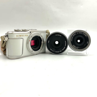【全額返金保証】【最速発送】OLYMPUS デジタル一眼 ミラーレス一眼カメラ PEN E-PL9 ダブルズームキット ホワイト ホワイト 動作確認済