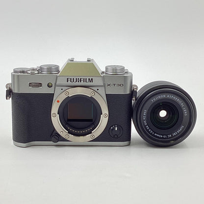 【全額返金保証】【最速発送】FUJIFILM デジタル一眼 X-T30 II XC15-45mm レンズキット シルバー 美品 動作確認済