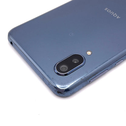 【全額返金保証】【最速発送】SHARP AQUOS sense3 plus 64GB クラッシィブルー au SHV46 白ロム 動作確認済