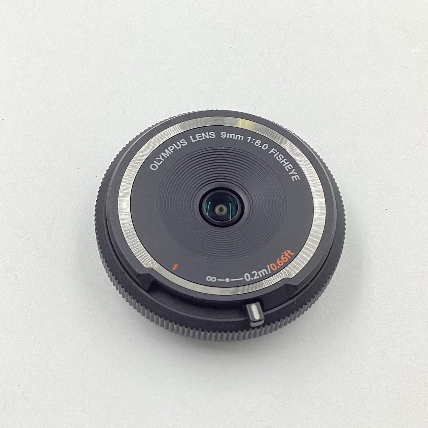 【全額返金保証】【最速発送】OLYMPUS フィッシュアイボディーキャップレンズ BCL-0980 [ブラック] 美品 動作確認済