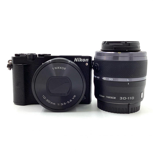 【全額返金保証】【最速発送】Nikon デジタル一眼 Nikon 1 J5 ダブルレンズキット ブラック 美品 動作確認済