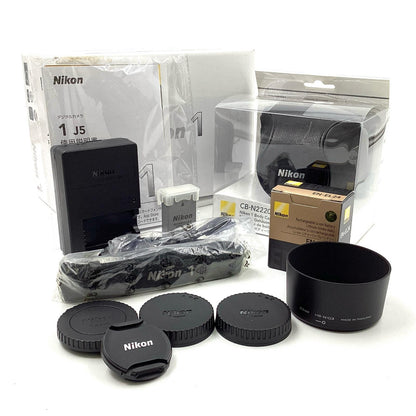 【全額返金保証】【最速発送】Nikon デジタル一眼 Nikon 1 J5 ダブルレンズキット ブラック 美品 動作確認済