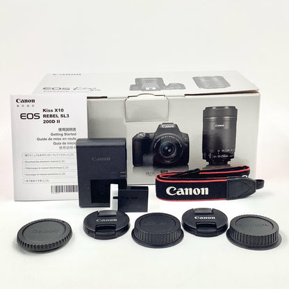 【全額返金保証】【最速発送】Canon デジタル一眼 EOS Kiss X10 ダブルズームキット ブラック 美品 動作確認済