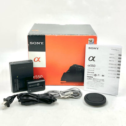 【全額返金保証】【最速発送】Sony デジタル一眼 α550 DSLR-A550 ボディ ブラック 動作確認済