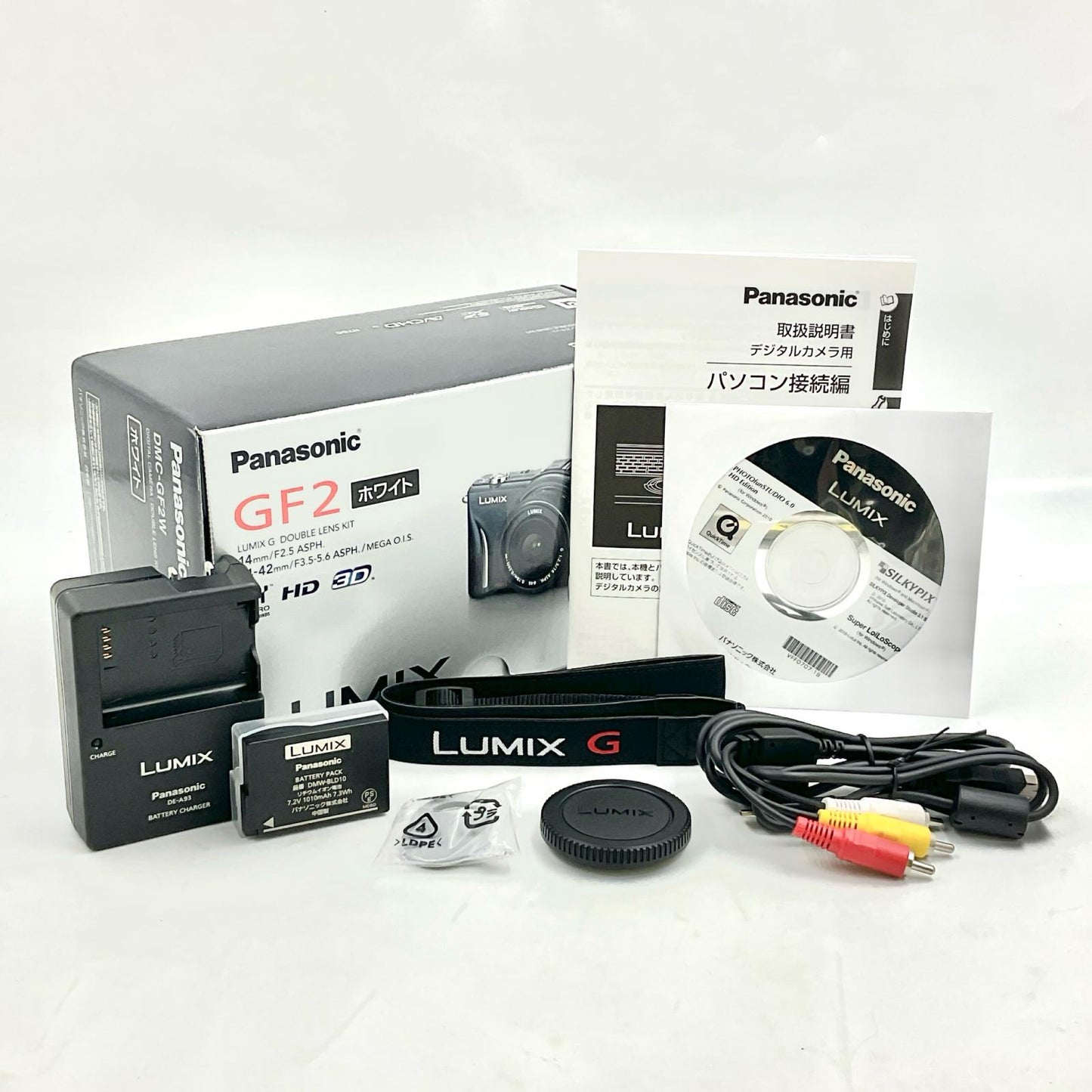 【全額返金保証】【最速発送】Panasonic デジタル一眼 LUMIX DMC-GF2 ボディ ホワイト 美品 動作確認済