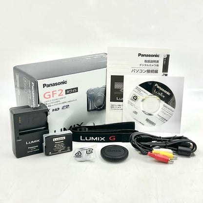 【全額返金保証】【最速発送】Panasonic デジタル一眼 LUMIX DMC-GF2 ボディ ホワイト 美品 動作確認済
