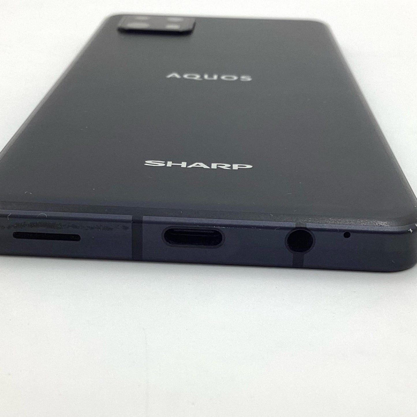 【全額返金保証】【最速発送】SHARP AQUOS sense6 128GB ブラック SIMフリー SH-M19 白ロム 動作確認済