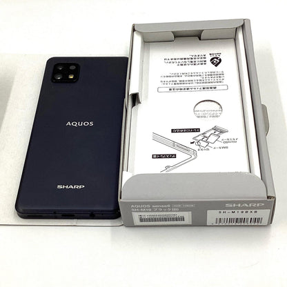 【全額返金保証】【最速発送】SHARP AQUOS sense6 128GB ブラック SIMフリー SH-M19 白ロム 動作確認済