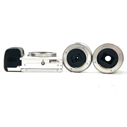 【全額返金保証】【最速発送】Sony デジタル一眼 α6400 ILCE-6400Y ダブルズームレンズキット シルバー 動作確認済