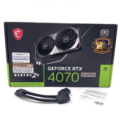 【全額返金保証】【最速発送】MSI GEFORCE RTX 4070 SUPER 12GB VENTUS 2X OC VD8751 美品 動作確認済