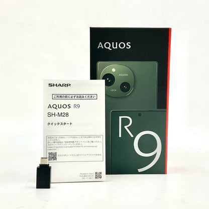 【全額返金保証】【最速発送】SHARP AQUOS R9 256GB グリーン mineo SIMフリー SH-M28 動作確認済