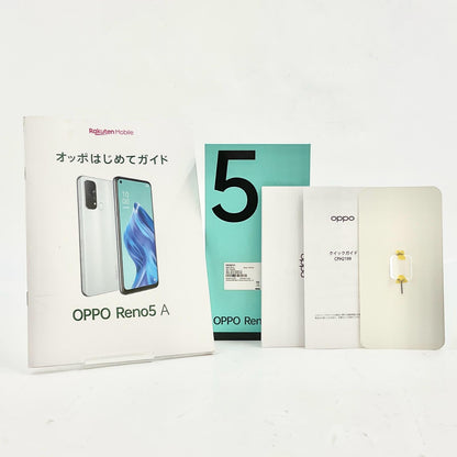 【全額返金保証】【最速発送】OPPO Reno 5 A 128GB シルバーブラック 楽天モバイル CPH2199 白ロム 動作確認済