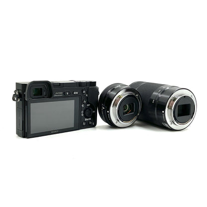 【全額返金保証】【最速発送】Sony デジタル一眼 α6000 ILCE-6000Y ダブルズームレンズキット ブラック 美品 動作確認済