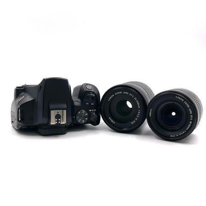 【全額返金保証】【最速発送】Canon デジタル一眼 EOS Kiss X10 ダブルズームキット ブラック 動作確認済