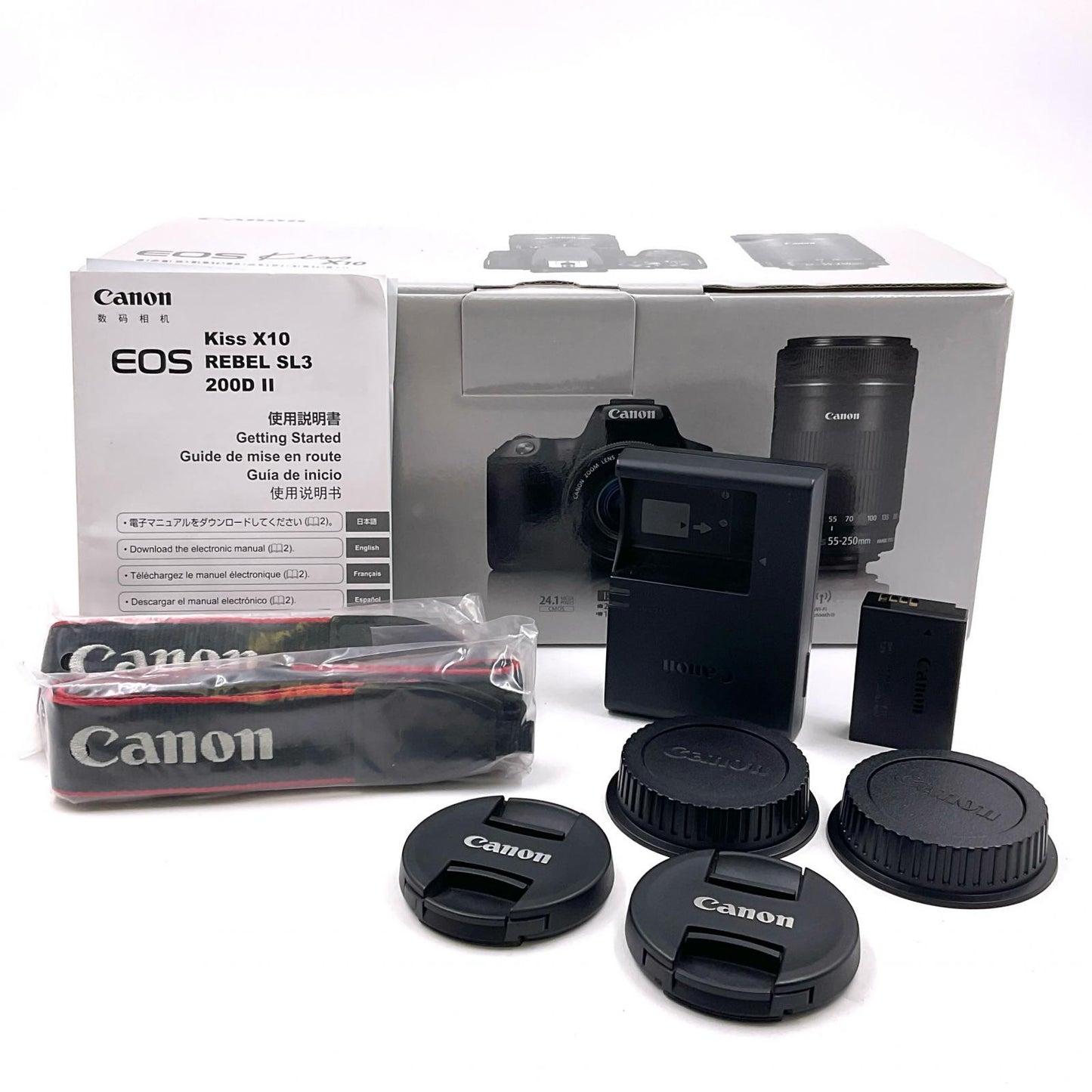 【全額返金保証】【最速発送】Canon デジタル一眼 EOS Kiss X10 ダブルズームキット ブラック 動作確認済