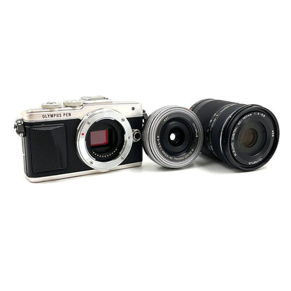 【全額返金保証】【最速発送】OLYMPUS デジタル一眼 OLYMPUS PEN Lite E-PL7 EZダブルズームキット シルバー 動作確認済