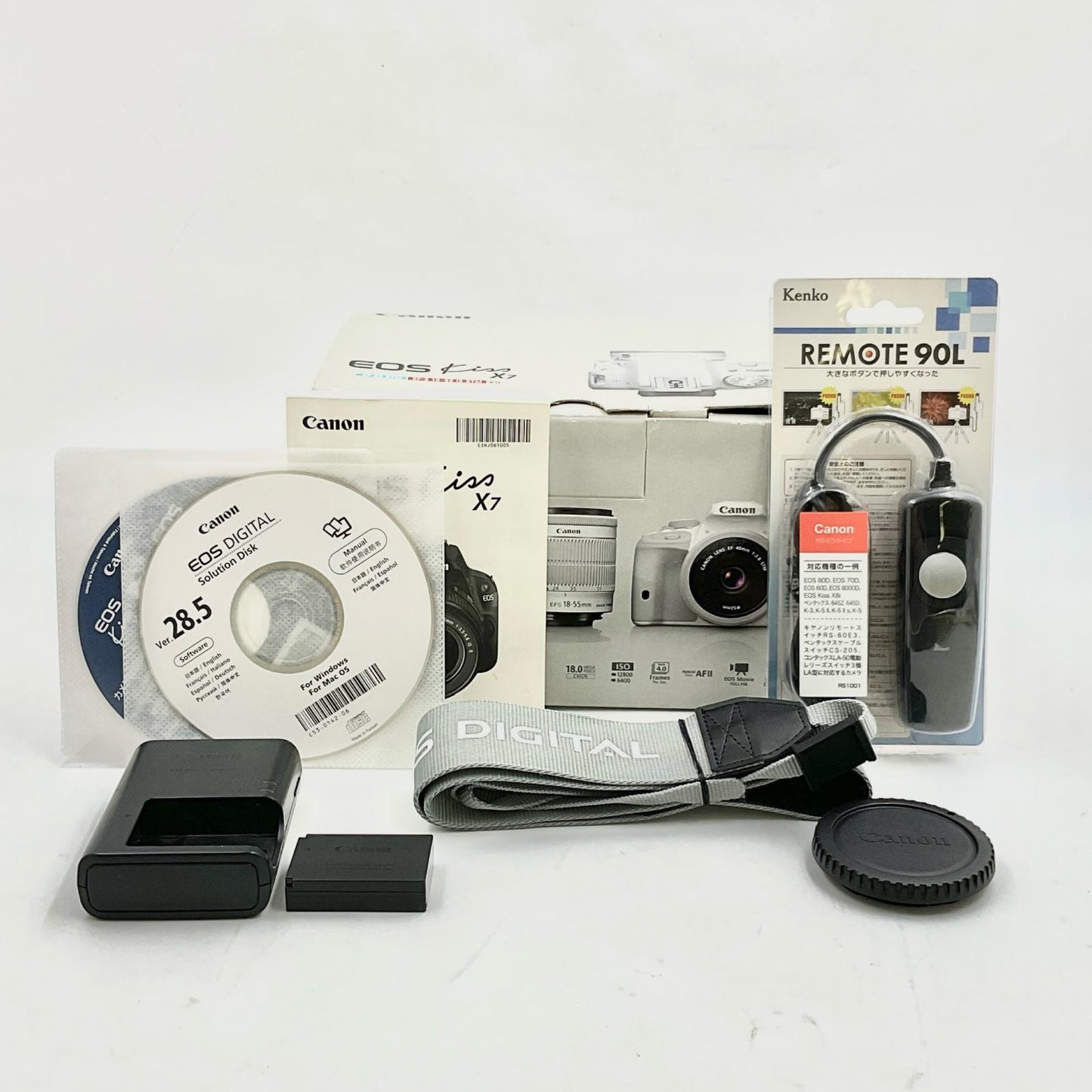【全額返金保証】【最速発送】Canon デジタル一眼 EOS Kiss X7 ボディ ホワイト 美品 動作確認済