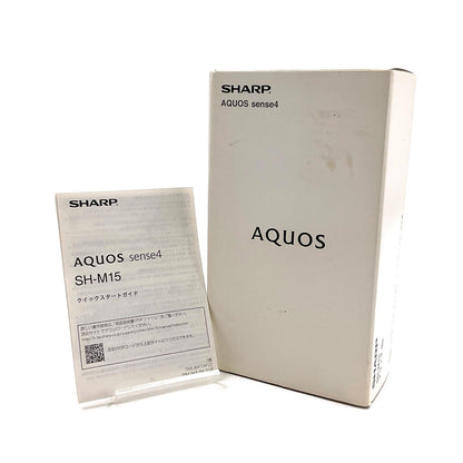 【全額返金保証】【最速発送】SHARP AQUOS sense4 64GB ブラック SIMフリー SH-M15 白ロム 動作確認済