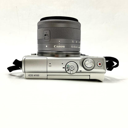 【全額返金保証】【最速発送】Canon デジタル一眼 EOS M100 ダブルズームキット ホワイト 動作確認済