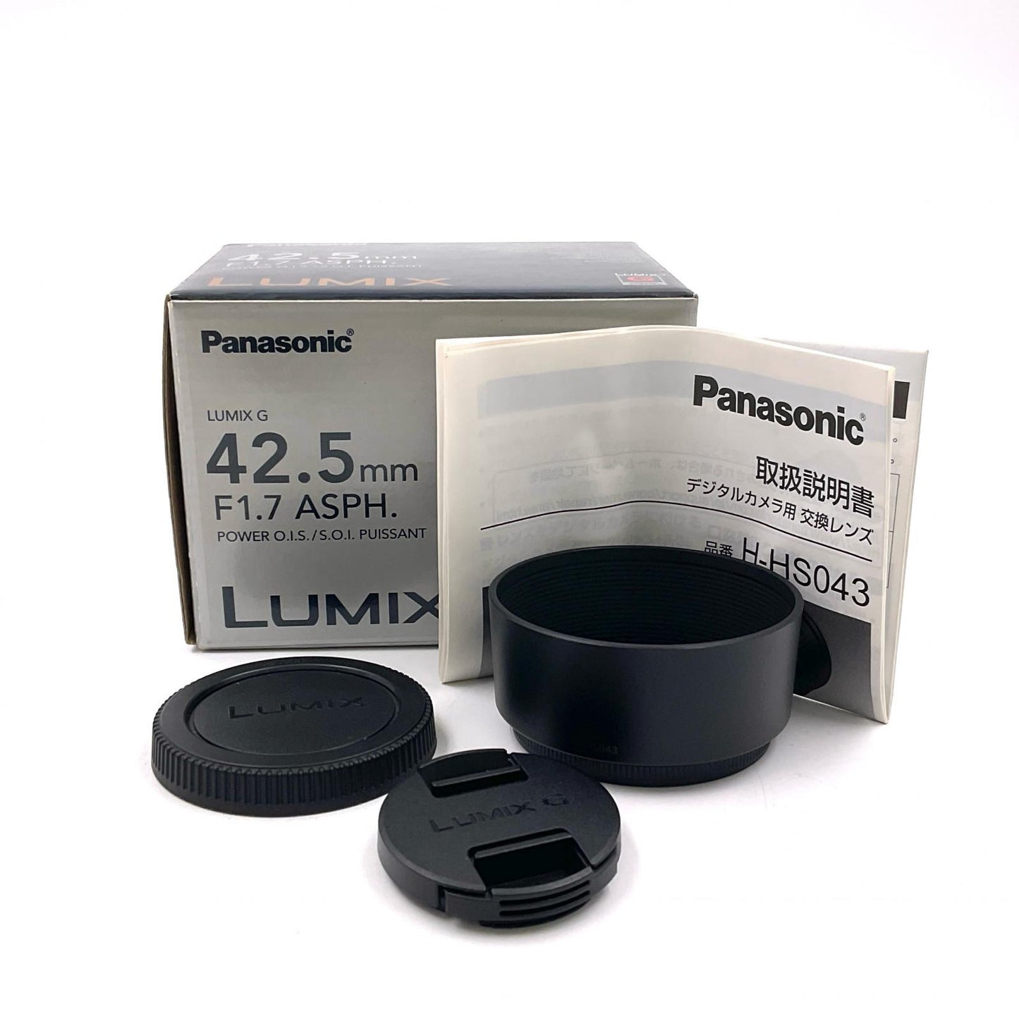 【全額返金保証】【最速発送】Panasonic LUMIX G 42.5mm/F1.7 ASPH./POWER O.I.S. H-HS043-K [ブラック] 美品 動作確認済