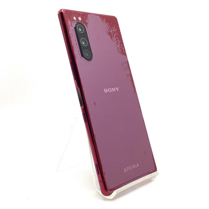 【全額返金保証】【最速発送】Sony Xperia 5 64GB レッド au SOV41 白ロム 動作確認済
