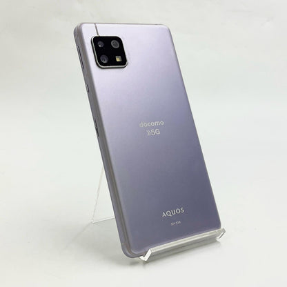 【全額返金保証】【最速発送】SHARP AQUOS sense 5G 64GB Lilac docomo SH-53A 白ロム 美品 動作確認済
