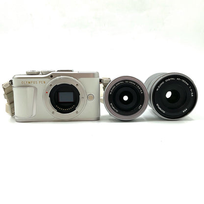 【全額返金保証】【最速発送】OLYMPUS デジタル一眼 PEN E-PL9 EZダブルズームキット [ホワイト] 美品 動作確認済