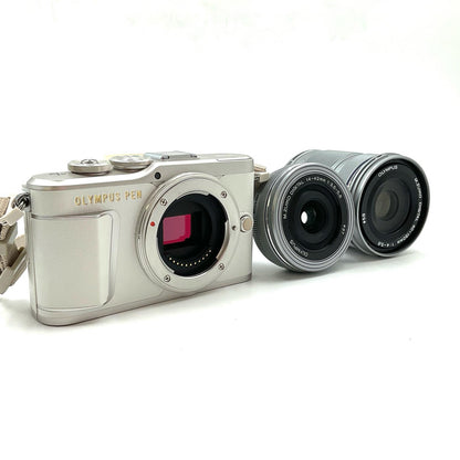 【全額返金保証】【最速発送】OLYMPUS デジタル一眼 PEN E-PL9 EZダブルズームキット [ホワイト] 美品 動作確認済