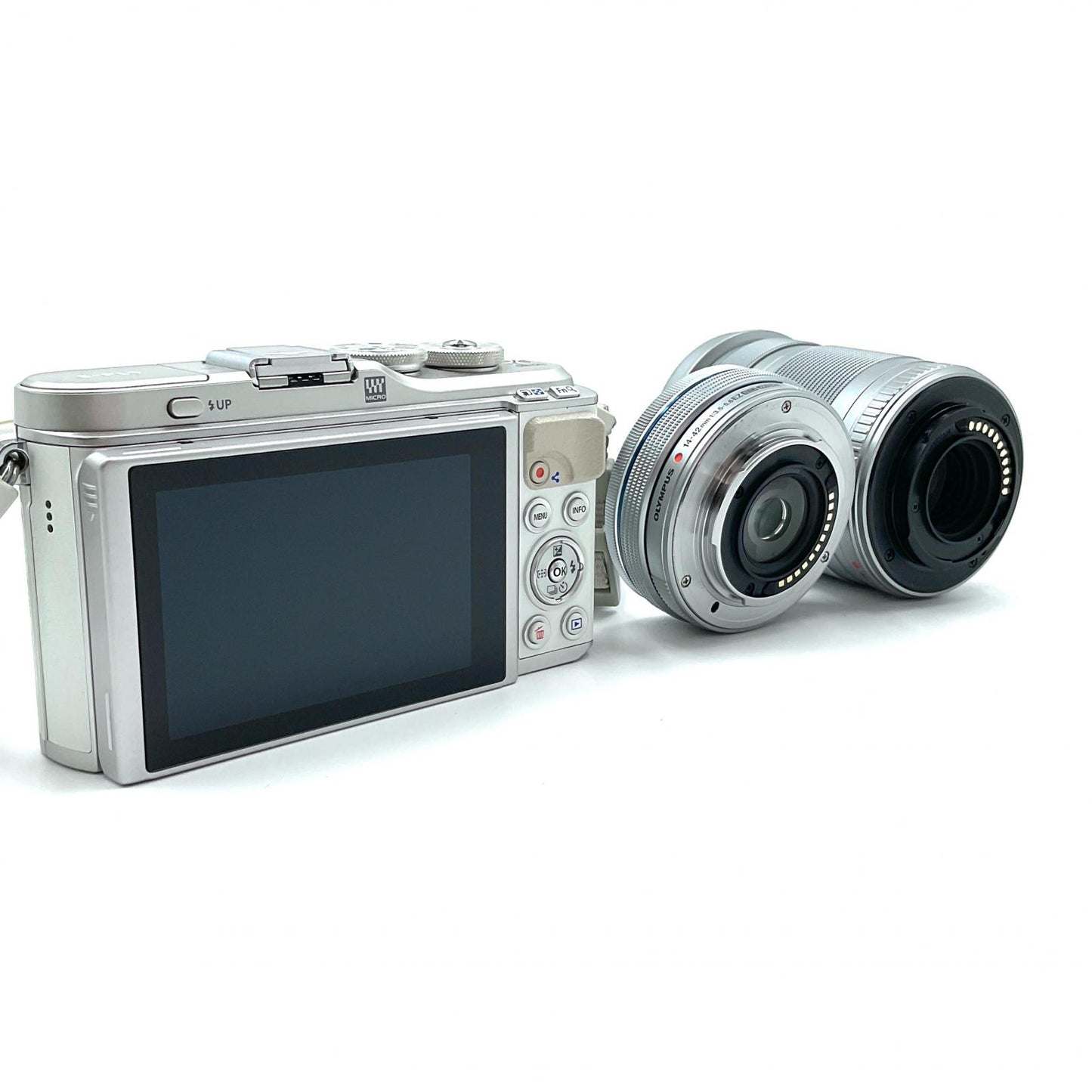 【全額返金保証】【最速発送】OLYMPUS デジタル一眼 PEN E-PL9 EZダブルズームキット [ホワイト] 美品 動作確認済