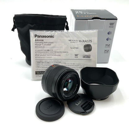 【全額返金保証】【最速発送】Panasonic LEICA DG SUMMILUX 25mm/F1.4 II ASPH. H-XA025 美品 動作確認済