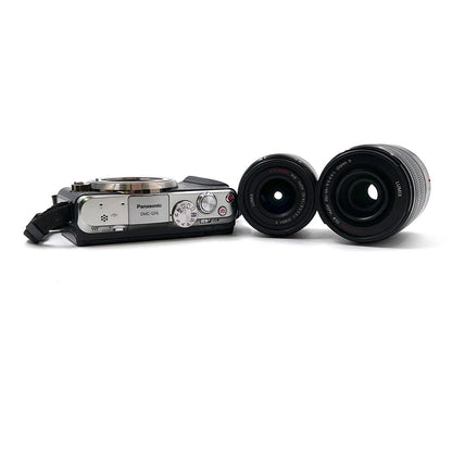【全額返金保証】【最速発送】Panasonic デジタル一眼 LUMIX DMC-GF6W-K ダブルズームレンズキット [ブラック] ブラック 動作確認済