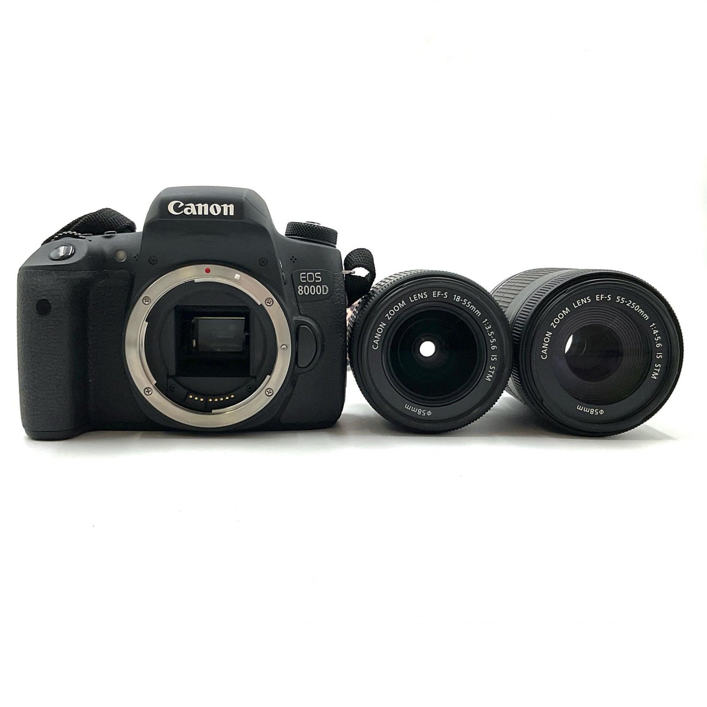 【全額返金保証】【最速発送】Canon デジタル一眼 EOS 8000D ダブルズームキット ブラック 動作確認済