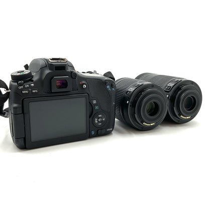 【全額返金保証】【最速発送】Canon デジタル一眼 EOS 8000D ダブルズームキット ブラック 動作確認済