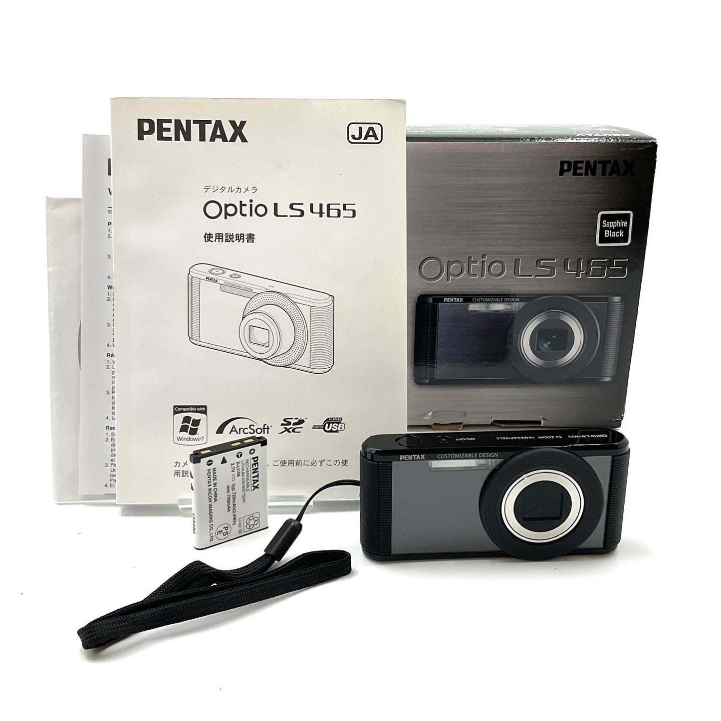 【全額返金保証】【最速発送】PENTAX コンパクトデジタルカメラ Optio LS465 ブラック 動作確認済