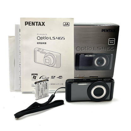 【全額返金保証】【最速発送】PENTAX コンパクトデジタルカメラ Optio LS465 ブラック 動作確認済