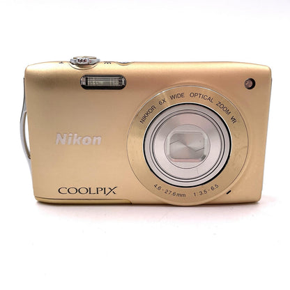 【全額返金保証】【最速発送】Nikon コンパクトデジタルカメラ COOLPIX S3300 [スイートゴールド] 動作確認済