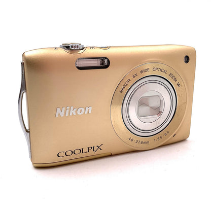 【全額返金保証】【最速発送】Nikon コンパクトデジタルカメラ COOLPIX S3300 [スイートゴールド] 動作確認済