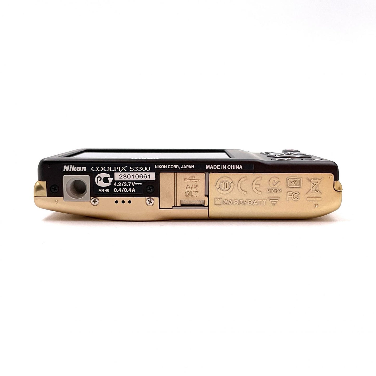 【全額返金保証】【最速発送】Nikon コンパクトデジタルカメラ COOLPIX S3300 [スイートゴールド] 動作確認済