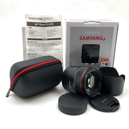 【全額返金保証】【最速発送】SAMYANG AF 75mm F1.8 FE 美品 動作確認済