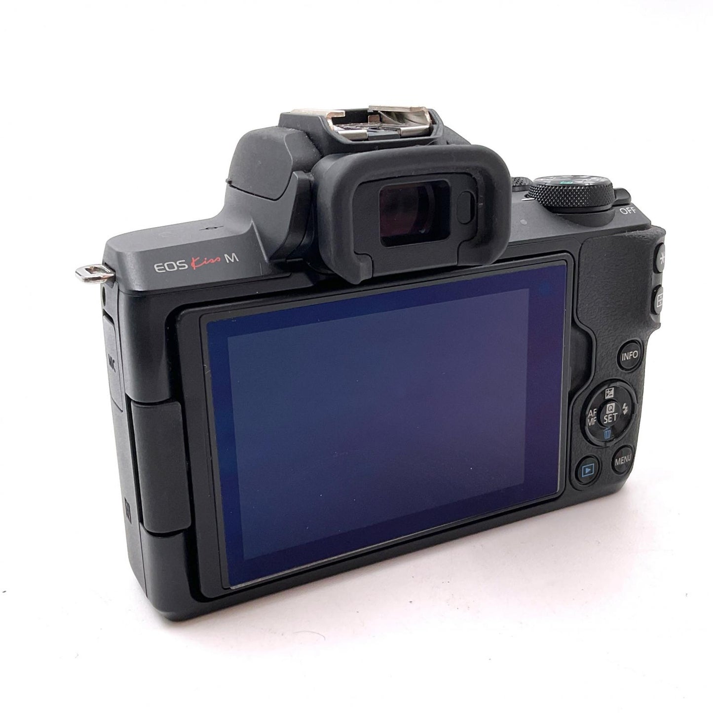【全額返金保証】【最速発送】Canon デジタル一眼 EOS Kiss M EF-M15-45 IS STM レンズキット ブラック 美品 動作確認済