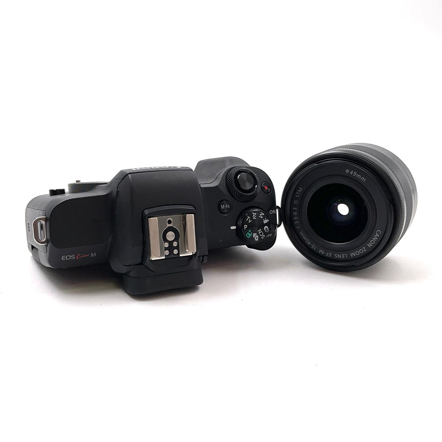 【全額返金保証】【最速発送】Canon デジタル一眼 EOS Kiss M EF-M15-45 IS STM レンズキット ブラック 美品 動作確認済
