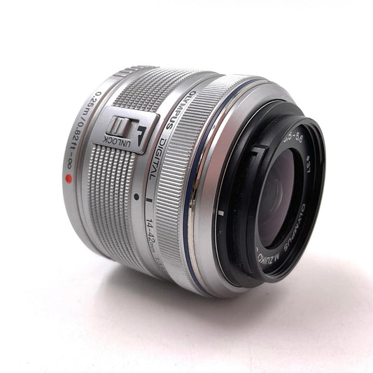 【全額返金保証】【最速発送】OLYMPUS M.ZUIKO DIGITAL 14-42mm F3.5-5.6 II R [シルバー] 動作確認済