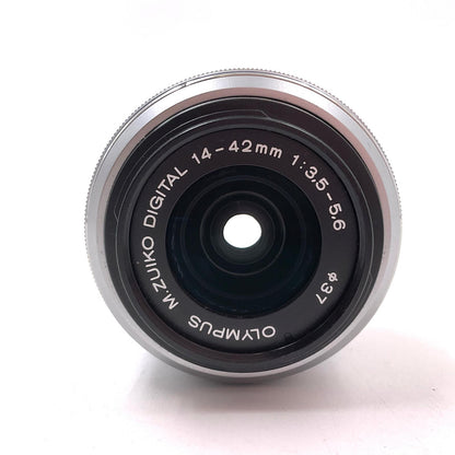 【全額返金保証】【最速発送】OLYMPUS M.ZUIKO DIGITAL 14-42mm F3.5-5.6 II R [シルバー] 動作確認済