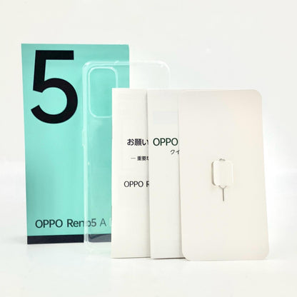【全額返金保証】【最速発送】OPPO Reno 5:00 AM 128GB アイスブルー Softbank A103OP 白ロム 美品 動作確認済